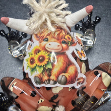 Load image into Gallery viewer, Highland Cow 'Froggy Friday' Resin Frog Figurine