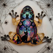 Load image into Gallery viewer, Colourful Stained Glass Effect Resin Frog Figurine