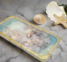 Load image into Gallery viewer, Pastel Goldfish Trinket Tray Featuring Handmade Sea Glass
