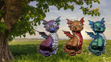 Load image into Gallery viewer, Chameleon Dragons 3 Ways Handcrafted Resin Wall Décor