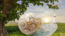 Load image into Gallery viewer, Let's Resin Snail Lamp featuring Moonstone & Crystal Quartz