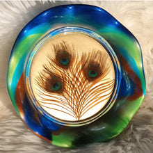 Load image into Gallery viewer, Large IntoResin Peacock Feather Bowl