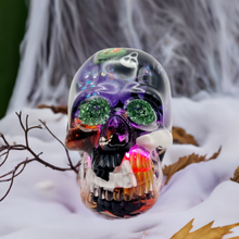 Load image into Gallery viewer, Halloween Themed Snowglobe Skull Lamp
