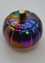 Load and play video in Gallery viewer, Handcrafted Holographic Resin Pumpkin Trinket Jar