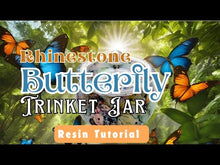 Load and play video in Gallery viewer, Rhinestone Butterfly Trinket Jar with Matching Lid