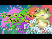 Load and play video in Gallery viewer, Glow-in-the-dark Pink & Purple Resin Beach Frog Figurine