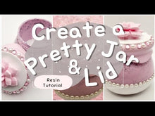 Load and play video in Gallery viewer, Pink Rhinestone & Pearl Flower Honey Pot Trinket Jar