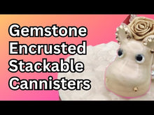 Load and play video in Gallery viewer, Gemstone Encrusted Stackable Cannisters