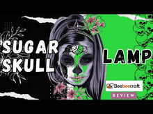 Load and play video in Gallery viewer, Rhinestone Floral Sugar Skull Figurine Lamp