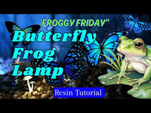 Load and play video in Gallery viewer, Blue Mechanical Butterfly Frog Figurine