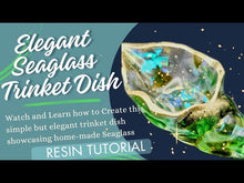 Load and play video in Gallery viewer, Seashell Shaped Resin Trinket Dish Featuring Seaglass