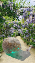 Load image into Gallery viewer, Let's Resin Snail Lamp featuring Moonstone & Crystal Quartz