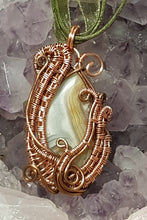 Load image into Gallery viewer, Copper Banded Crazy Lace Agate Cabochon Pendant