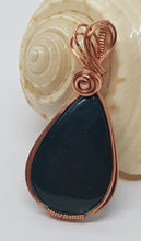 Load image into Gallery viewer, Copper Wire Wrapped Bloodstone Cabochon Pendant