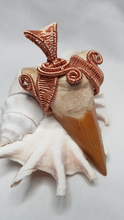 Load image into Gallery viewer, Copper Woven Otudus Shark Tooth Pendant