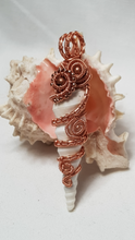 Load image into Gallery viewer, Copper Woven Beaded Turret Seashell Pendant