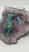 Load image into Gallery viewer, Blue Azurite Cabochon Pendant & Matching Blue Ring