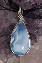 Load image into Gallery viewer, Silver Larimar Cabochon Pendant
