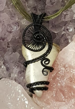 Load image into Gallery viewer, Black Woven Swirl Tumbled Agate Pendant