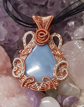 Load image into Gallery viewer, Copper & Silver Larimar Cabochon Pendant