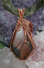Load image into Gallery viewer, Copper Woven Scarfed Tumbled Agate Pendant