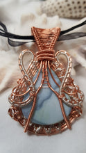 Load image into Gallery viewer, Copper & Silver Larimar Cabochon Pendant