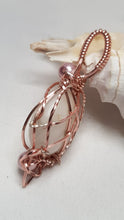 Load image into Gallery viewer, Rose Gold Pink Pearl Tumbled Beach Stone Pendant