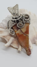 Load image into Gallery viewer, Silver Black Woven Apricot Tumbled Agate Pendant