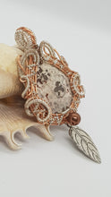 Load image into Gallery viewer, Copper Leaf Dangle Crazy Lace Agate Cabochon Pendant