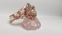 Load image into Gallery viewer, Rose Gold & Silver Beaded Diamante Bangle