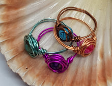 Load image into Gallery viewer, Assorted Wire Wrapped Beaded Rings