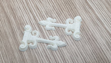 Load image into Gallery viewer, Resin French Inspired Furniture Embellishment On-lay Applique Hinges #2