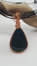 Load image into Gallery viewer, Copper Wire Wrapped Bloodstone Cabochon Pendant