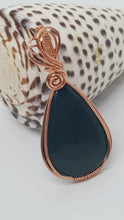 Load image into Gallery viewer, Copper Wire Wrapped Bloodstone Cabochon Pendant