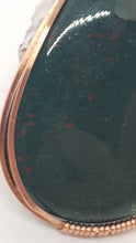 Load image into Gallery viewer, Copper Wire Wrapped Bloodstone Cabochon Pendant
