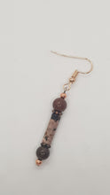 Load image into Gallery viewer, Rose Gold Rhodonite Indian Agate Gemstone Beaded Earrings
