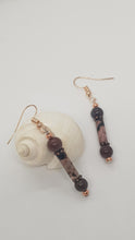 Load image into Gallery viewer, Rose Gold Rhodonite Indian Agate Gemstone Beaded Earrings