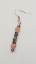 Load image into Gallery viewer, Rose Gold Rhodonite Sunstone Gemstone Beaded Earrings