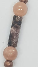 Load image into Gallery viewer, Rose Gold Rhodonite Sunstone Gemstone Beaded Earrings