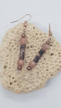 Load image into Gallery viewer, Rose Gold Rhodonite Sunstone Gemstone Beaded Earrings