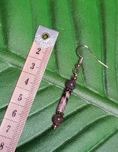 Load image into Gallery viewer, Rose Gold Rhodonite Indian Agate Gemstone Beaded Earrings