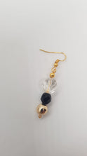Load image into Gallery viewer, Gold & Black Faceted Bead & Crystal Bead Earrings & Pendant Set