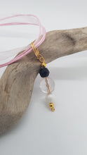 Load image into Gallery viewer, Gold Black Faceted Crystal & Pearl Bead Earrings & Pendant Set
