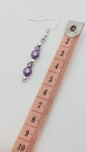 Load image into Gallery viewer, Silver Purple Pearl Beaded Earrings