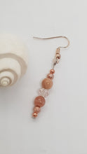Load image into Gallery viewer, Rose Gold Pink Gemstone Pink Faceted Bead Earrings