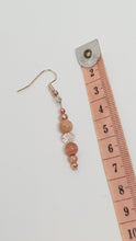 Load image into Gallery viewer, Rose Gold Pink Gemstone Pink Faceted Bead Earrings