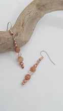 Load image into Gallery viewer, Rose Gold Pink Gemstone Pink Faceted Bead Earrings