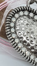 Load image into Gallery viewer, Large Rhinestone Silver Love Heart Charm Pendant
