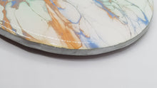 Load image into Gallery viewer, Set of 2 x Blue Peppermint Orange White Resin Coated Acrylic Pour Art Coasters