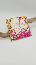 Load image into Gallery viewer, Acrylic Pour Art Magenta & Gold Square Resin Coaster